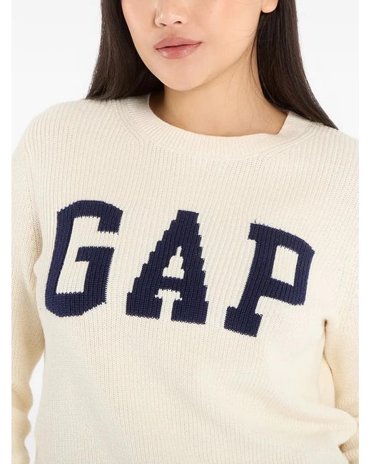 Gap White Logo-Detail Sweater