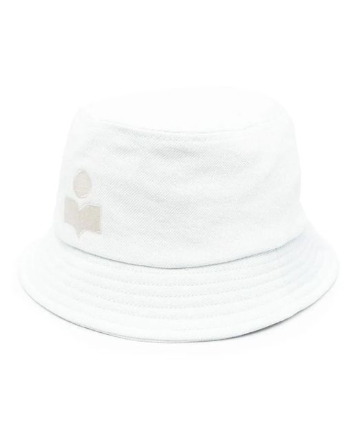 Isabel Marant White Haley Bucket Hat
