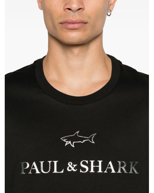 Paul & Shark T-Shirt Met Logodetail in het Black voor heren