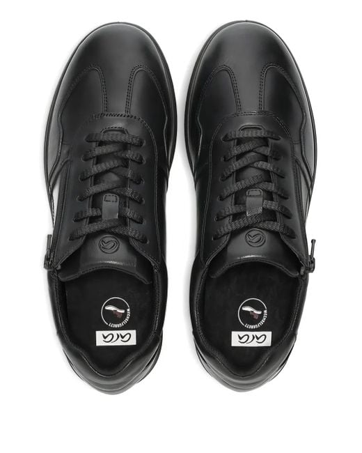Ara Black Leather Lace-Up Sneakers for men