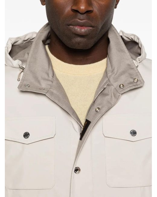 Moorer White Flap-Pocket Jacket for men