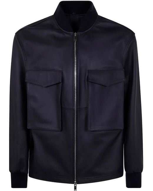 Desa Blue Leather Jacket for men