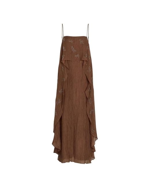 Staud Brown Valencia Maxi Dress