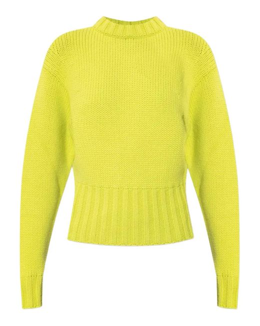 Alexander McQueen Yellow Pullover mit Rundhalsausschnitt