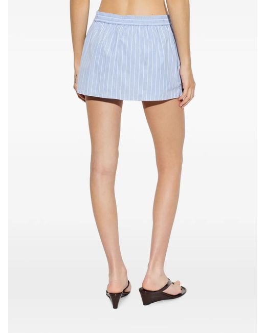 Alexander Wang Blue Minijupe À Patch Logo