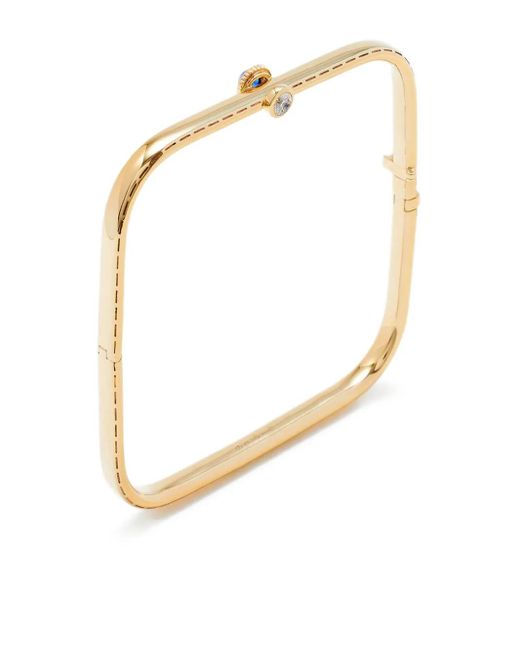 Yvonne Léon White 9Ct Jonc Gousset Diamond And Sapphire Bracelet