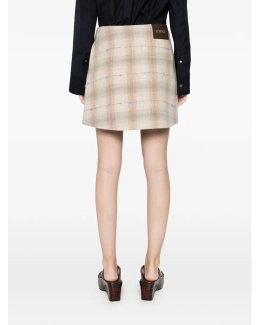 Loewe Geruite Rok in het Natural