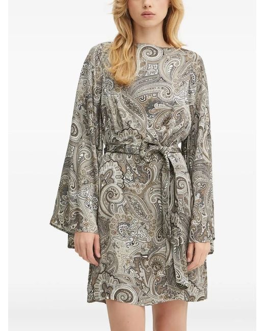 MARCIANO BY GUESS Gray Loredana Paisley-Print Mini Dress
