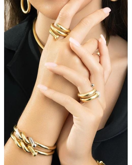 David Webb Black Twisted Nail Cuff Bracelet