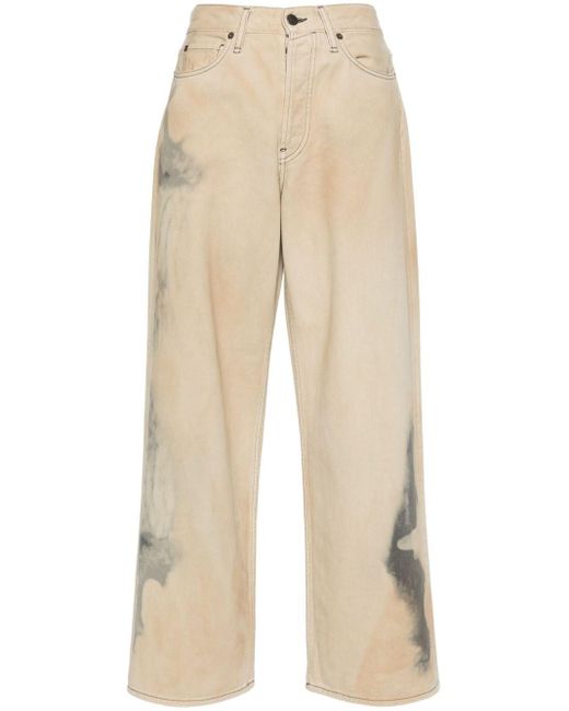 Acne Natural Low-rise Wide-leg Jeans