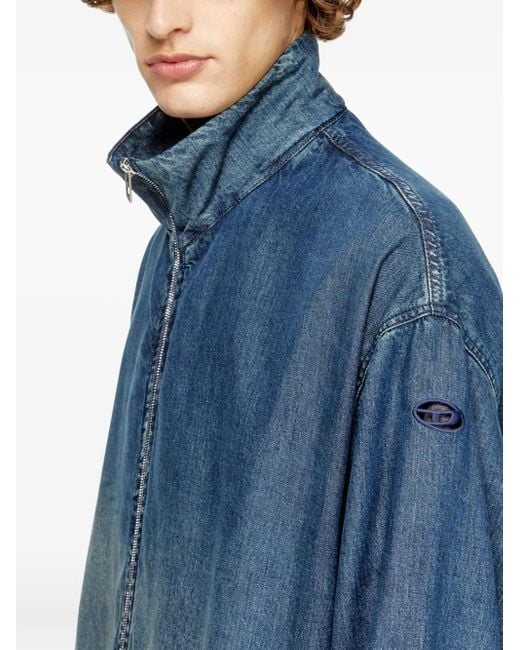 DIESEL Blue D-Krap-S6 Zip-Fastening Denim Jacket for men