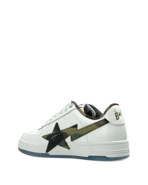 A Bathing Ape Green Sta Os Camo-Star Sneakers for men