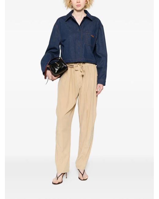 Fendi Blue Ff Reverse Denim Jacket