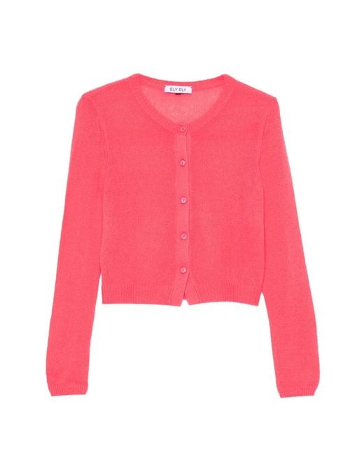 ELY ELY Pink Round-Neck Cardigan
