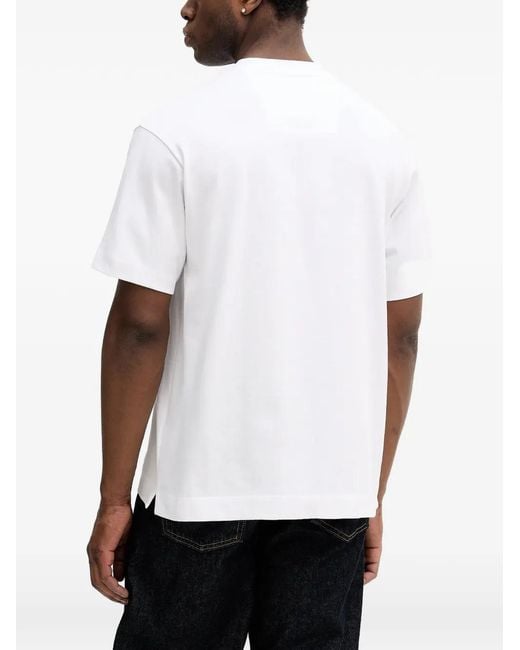 Boss White Logo-Emed T-Shirt for men