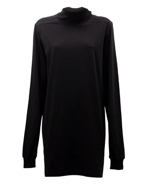 Rick Owens Black Mock-Neck Long-Sleeve Top