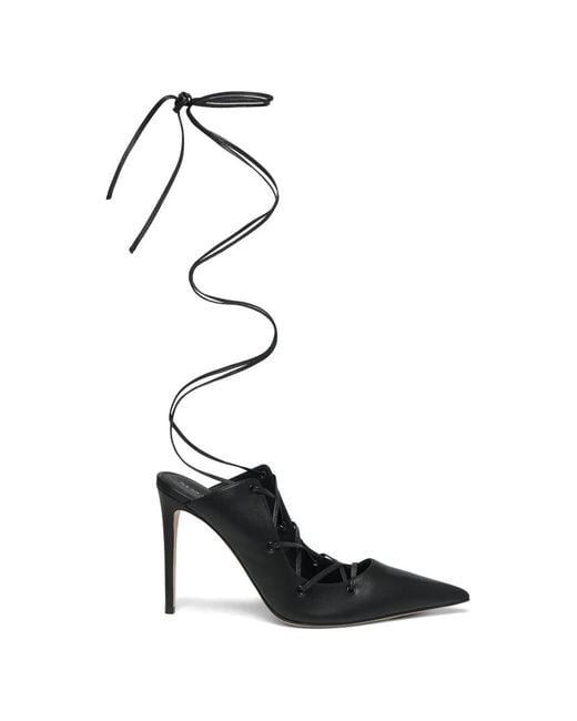 McQueen White Ghillie Lace-Up Skull-Charm Mules
