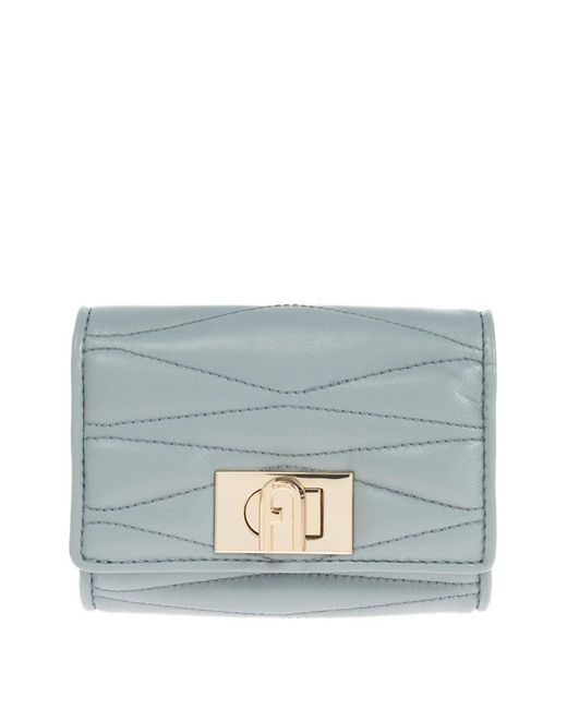 Furla Blue 1927 Quilted Clasp Wallet