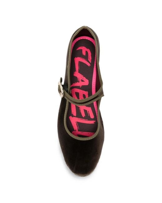 Flabelus White Ulla Velvet Ballet Flats