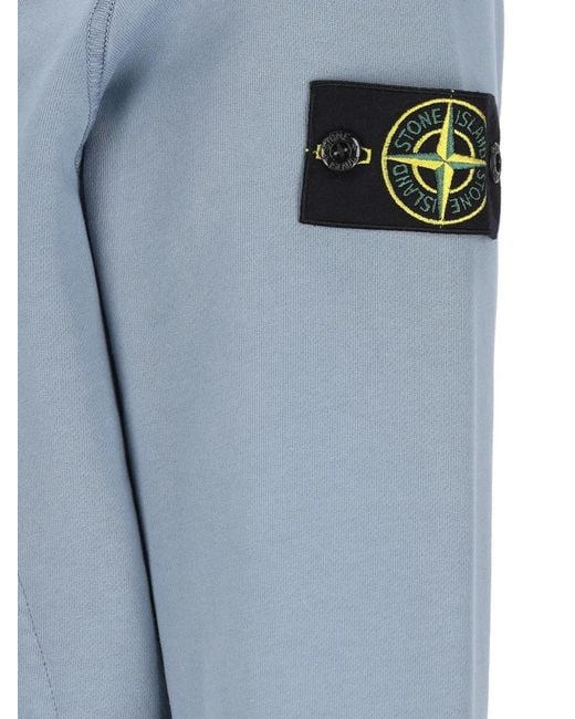 Stone Island Blue 6100061 Hooded Zip-Up Sweatshirt for men