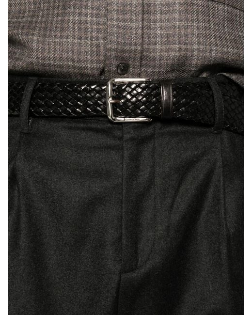 Agnona Black Pleated-Front Tailored Trousers for men