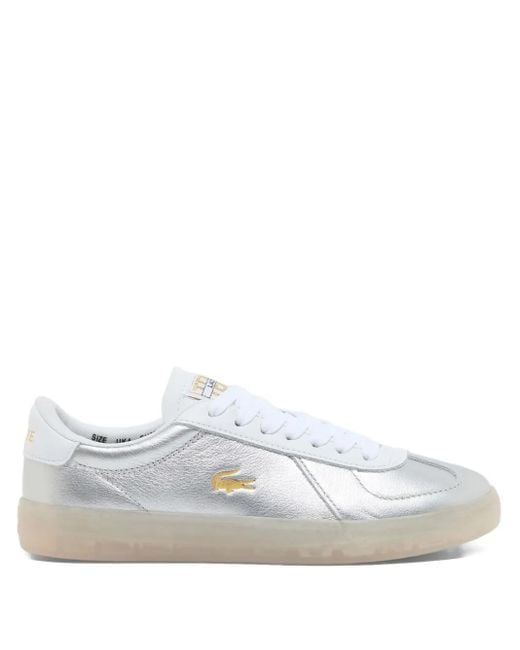 Lacoste メタリックレザー スニーカー White