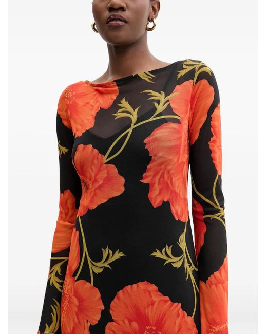 Never Fully Dressed Red Floral Long-Sleeve Maxi Dress