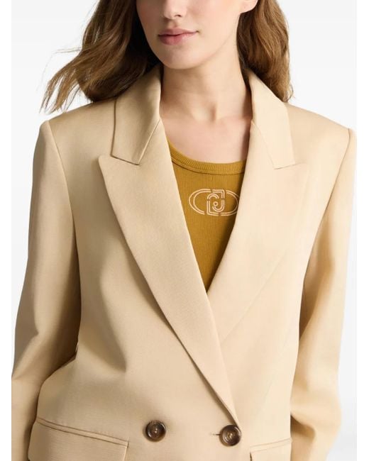 Liu Jo Natural Double-Breasted Blazer