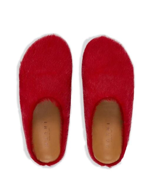 Marni Red Slippers Fussbet Sabot for men