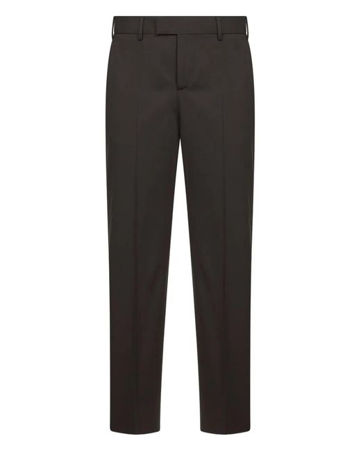PT Torino Black Wool-Blend Trousers