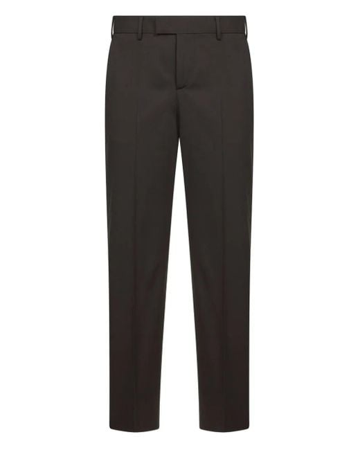PT Torino Black Wool-Blend Trousers