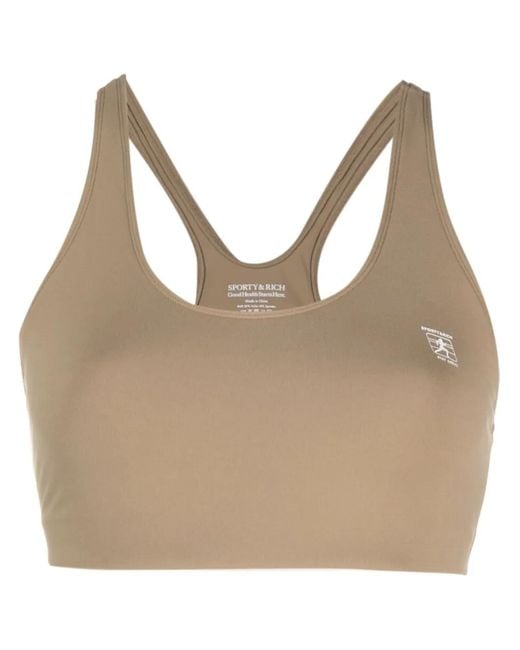 Sporty & Rich Brown Cropped Stretch Top