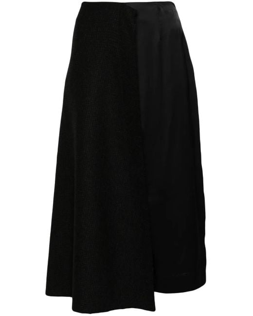 Falda midi con motivo micro Plan C de color Black