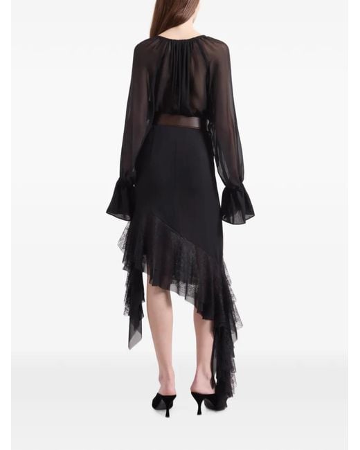 Nina Ricci Black Sheer Blouse