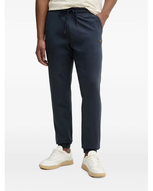 Aeronautica Militare Blue Logo-Embroidered Drawstring Track Pants for men