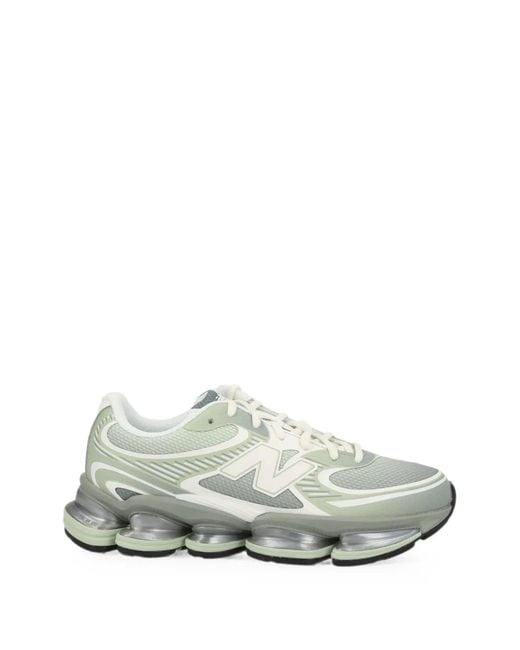 New Balance White Panelled Mesh Sneakers