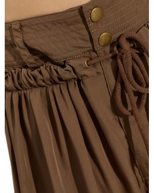 Isabel Marant Brown Inaya Drawstring-Waist Straight Trousers