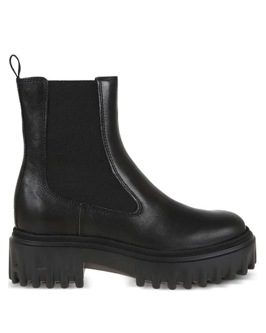 Hogan Black Sophisticated Ankle Boots With Sole