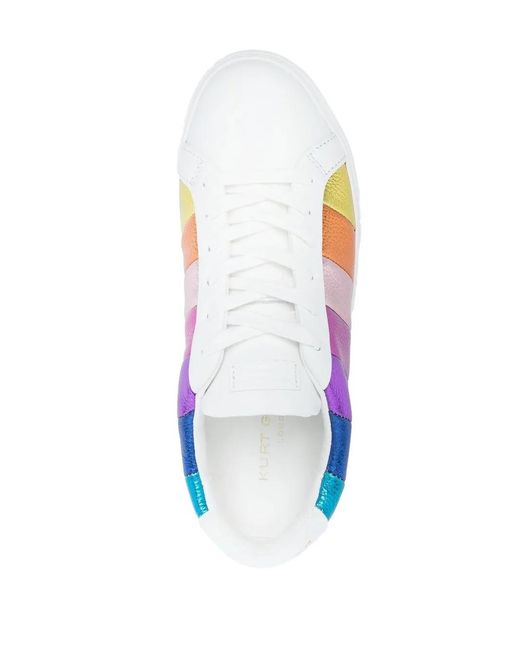 Kurt Geiger Purple Lane-Stripe Low-Top Sneakers