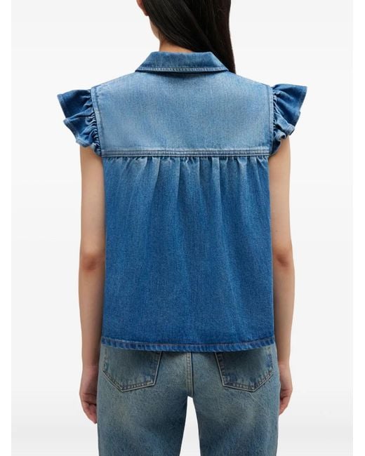 Ganni Blue Denim Top