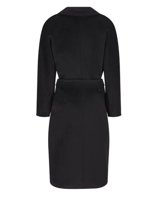 Max Mara Black Belted Double-Breasted Coat
