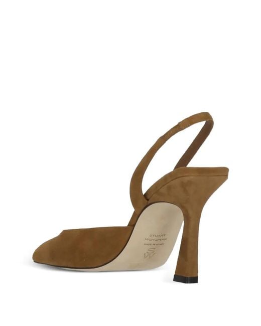 Stuart Weitzman Natural Vinnie Slingback Suede Pumps