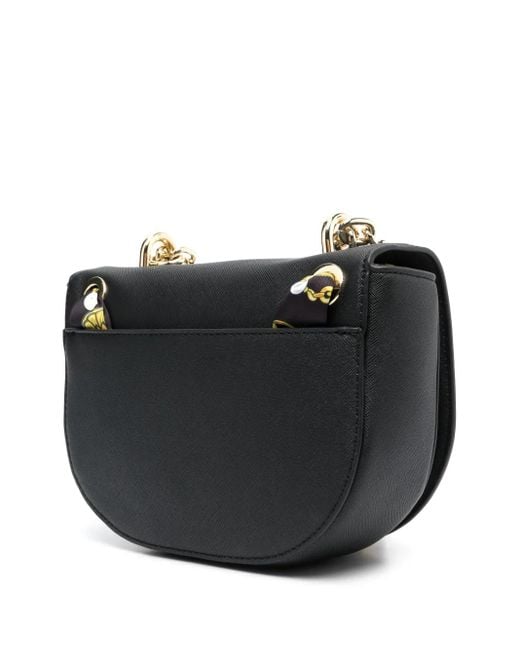 Versace Jeans Couture Black Barocco-Print Scarf Shoulder Bag