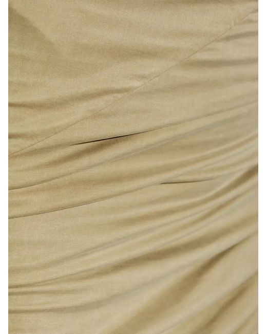 Balmain Natural Ruched-Detail One-Shoulder Mini Dress