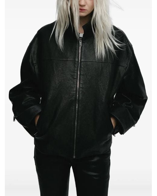 Mainless Black Leather Jacket