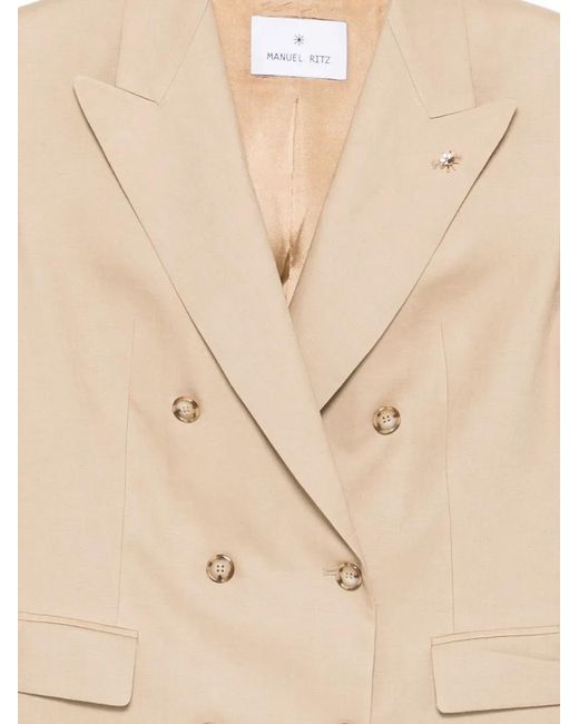 Manuel Ritz Natural Double-Breasted Jacket