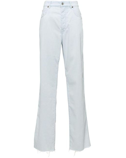 Miu Miu White High-waisted Wide-leg Jeans