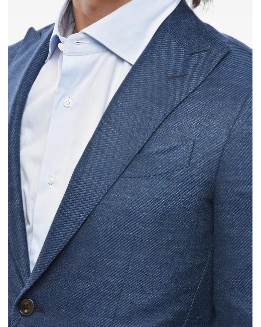 Corneliani Blue Gate Peak-Lapel Blazer for men