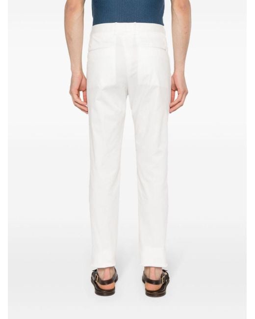 Tagliatore White Mid-rise Tailored Trousers for men