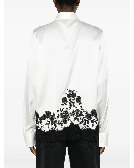 Ermanno Scervino White Lace Embroidered Shirt